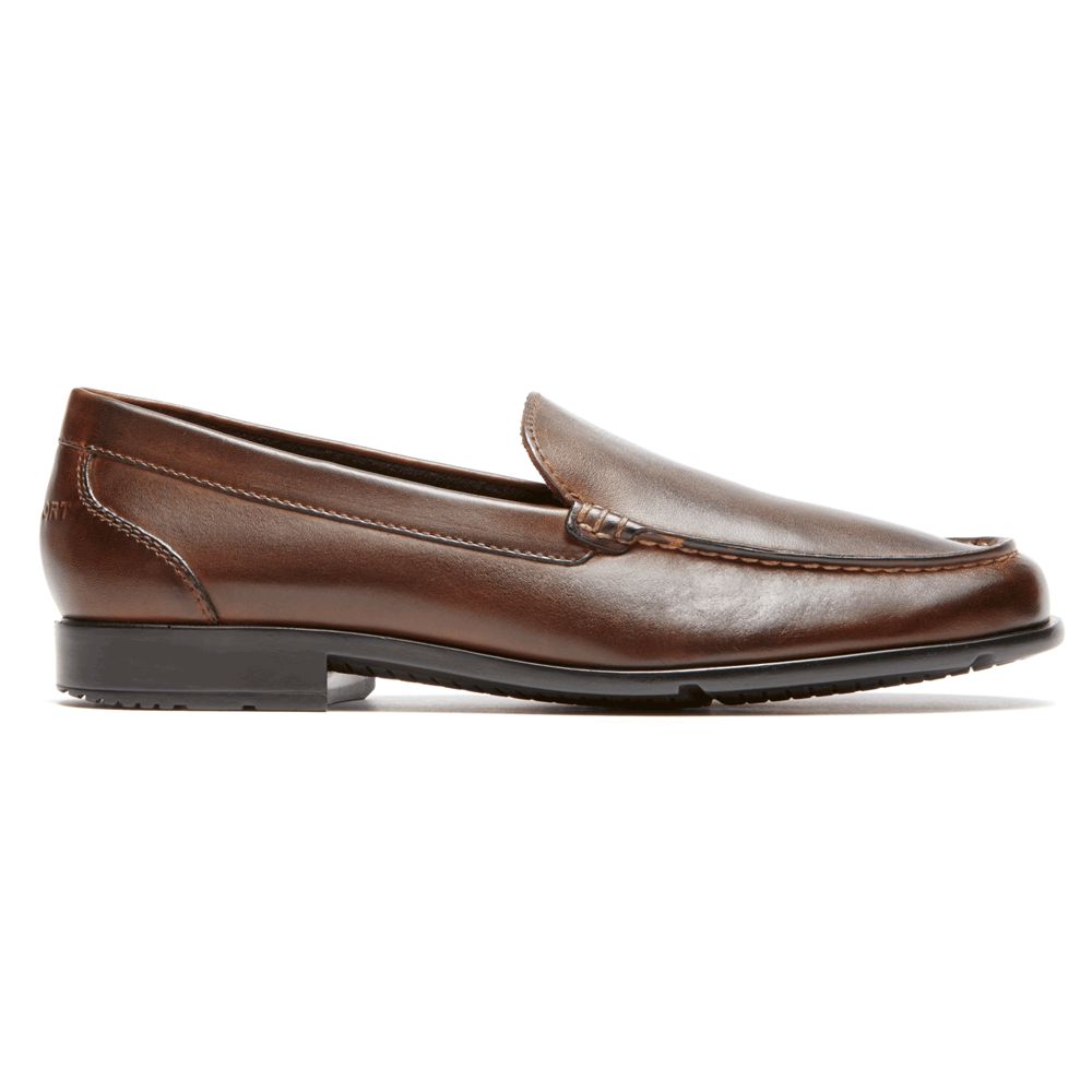 Mocassins Homem Rockport Classic Venetian Slip-Ons Marrom Escuro,Portugal QLCGK-8469